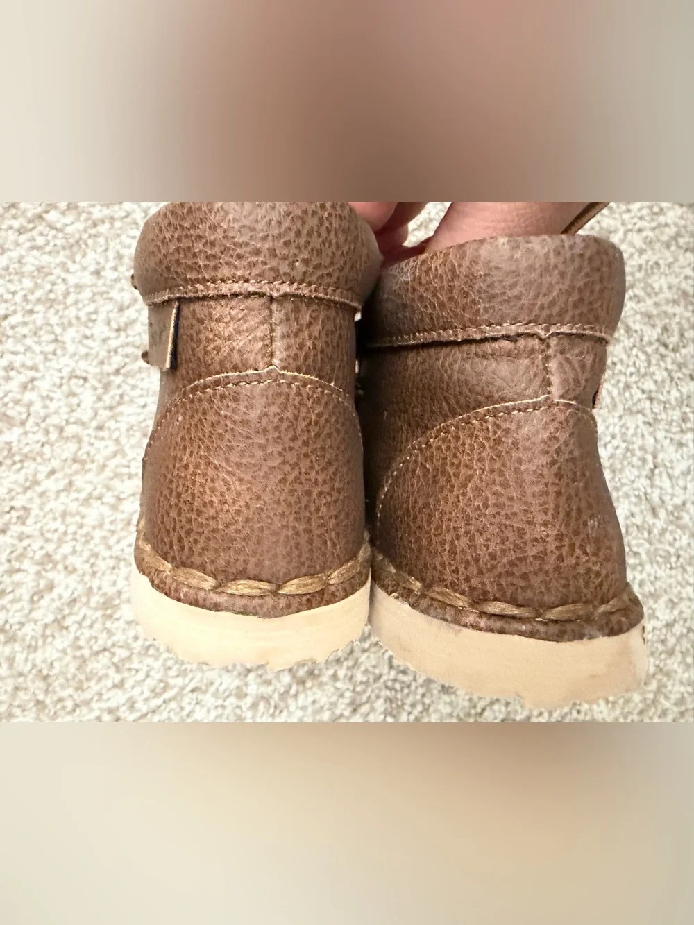 Twister infant baby Brown Lace-Up‎ Moccasin Boots Sz 8.9/9